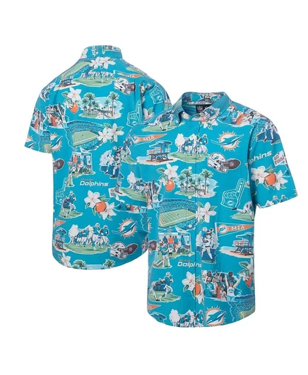 Мужская рубашка reyn spooner miami dolphins, голубая