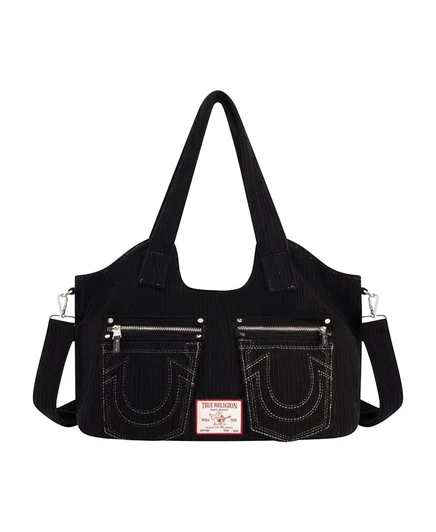 Женская сумка True Religion Horseshoe, вельветовая, черная