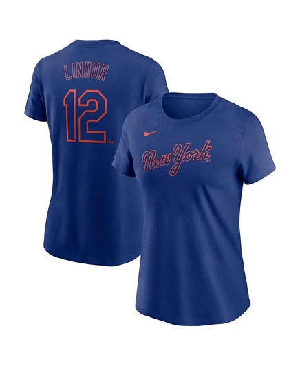 Женская футболка Nike Francisco Lindor New York Mets, синяя