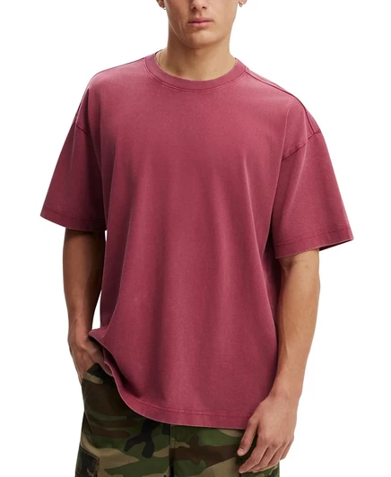 Мужская футболка Cotton On Heavy Weight, малиновая