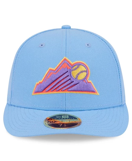 Мужская светло-голубая кепка New Era Colorado Rockies 2025 City Connect с низким профилем
