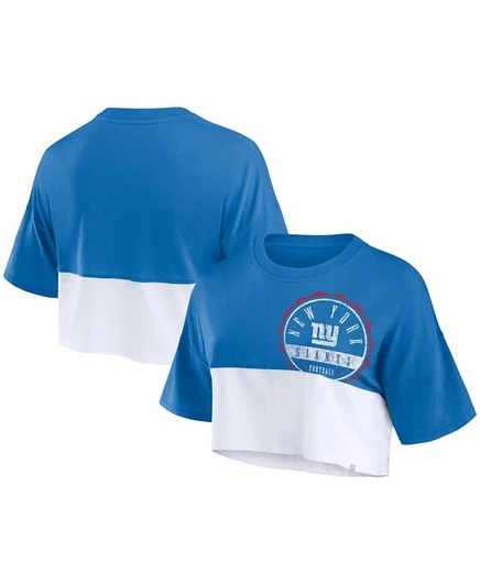 Женская укороченная футболка Fanatics New York Giants, синяя