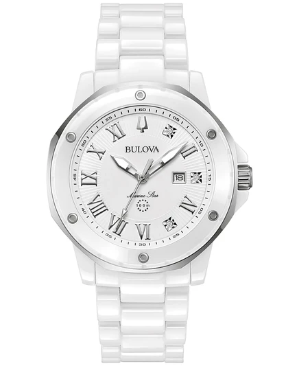 Женские часы Bulova Marine Star Marc Anthony, 36 мм, белые
