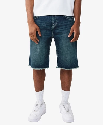 Мужские шорты True Religion Vinny baggy с рваным краем, синие