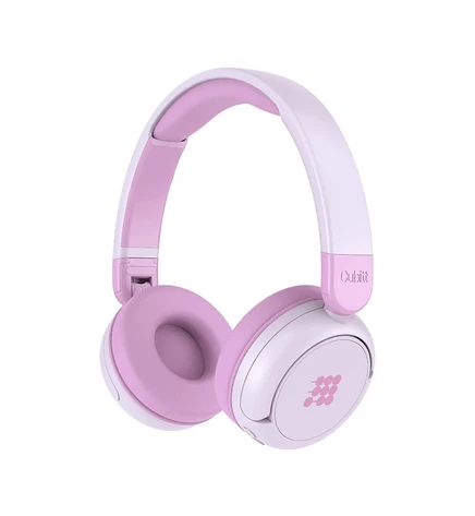 Детские наушники Cubitt Bluetooth, Беспроводные, с превосходным качеством звука, встроенным микрофоном, 24-часовым режимом воспроизведения, режимом обучения и глубокими басами, шнур AUX для iPad, планшета, самолета, телефона, ПК. фиолетовый