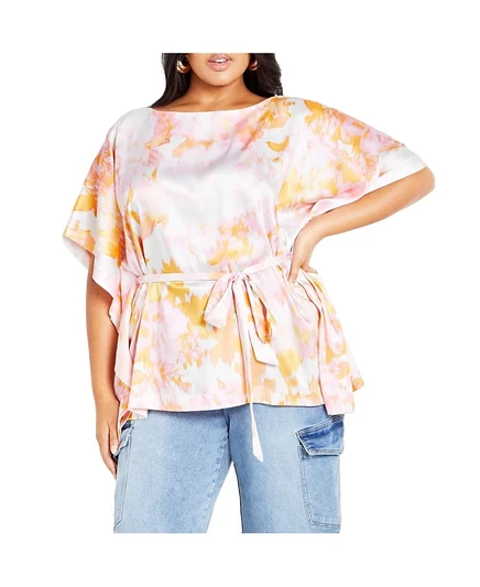 Женский топ City Chic Sunset Print большого размера, желтый
