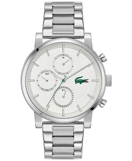Мужские часы-браслет из нержавеющей стали Lacoste Replay Silver Tone, 44 мм серебристый