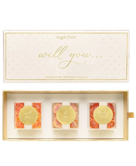 Набор конфет Sugarfina «Will You Be My Bridesmaid», 3 шт., белый
