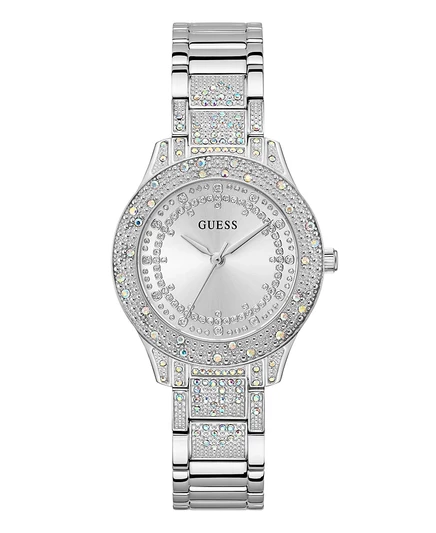 Женские аналоговые стальные часы GUESS серебристого оттенка, 36 мм, серебро