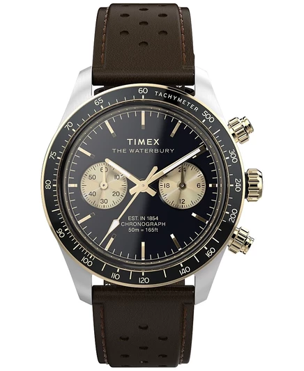 Мужские кварцевые аналоговые часы Timex из коричневой кожи, 39 мм, коричневые