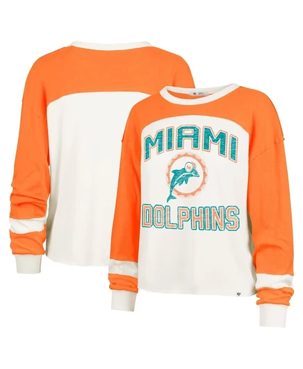Женский кроп-топ '47 Brand Miami Dolphins, кремовый