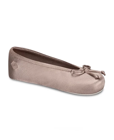 Женские атласные балетки Isotoner с бантом, taupe