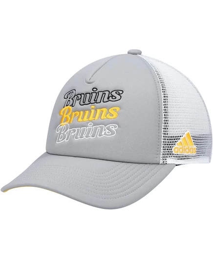 Женская кепка Adidas Boston Bruins Foam Trucker, серо-белая