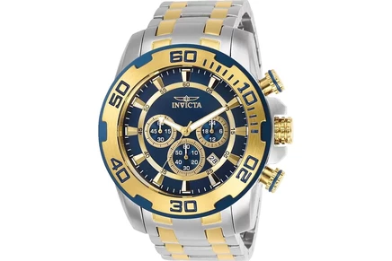 Мужские кварцевые часы Invicta 26296 Pro Diver с хронографом и синим циферблатом gold