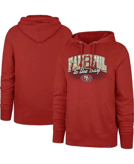 Мужской пуловер с капюшоном Scarlet San Francisco 49ers регионального бренда Scarlet 47-го года выпуска, красный