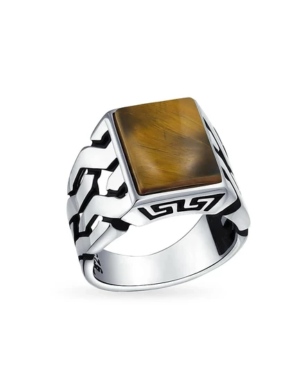 Мужская печатка Bling Jewelry с ониксом, коричневая