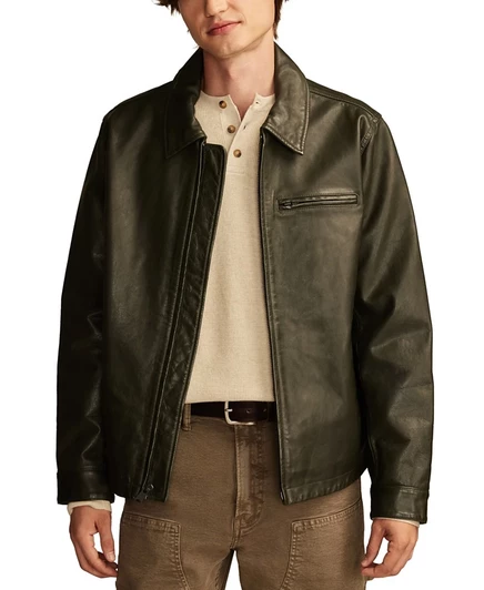 Мужская кожаная куртка Lucky Brand Touring, черная