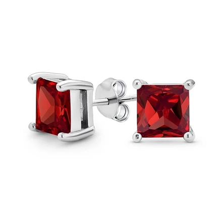 Серьги-пусеты Bling Jewelry, серебристо-красные
