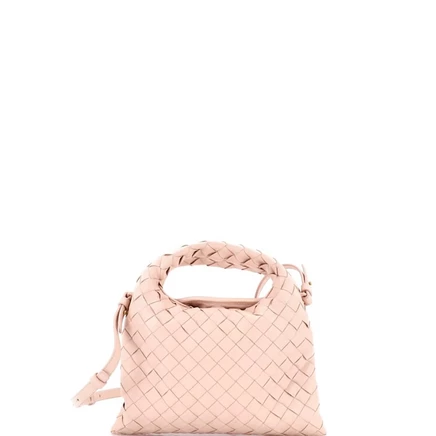 Женская сумка Bottega Veneta Mini Hop, песочно‑бежевая