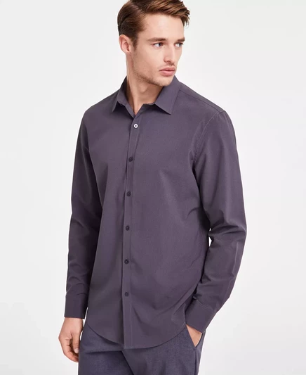  Мужская рубашка Air Flow, эксклюзивно в Macy's ebony grey
