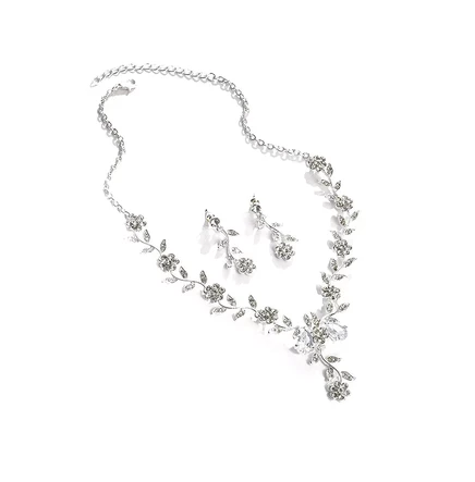  Женский серебряный ювелирный набор Flora с замысловатыми украшениями silver