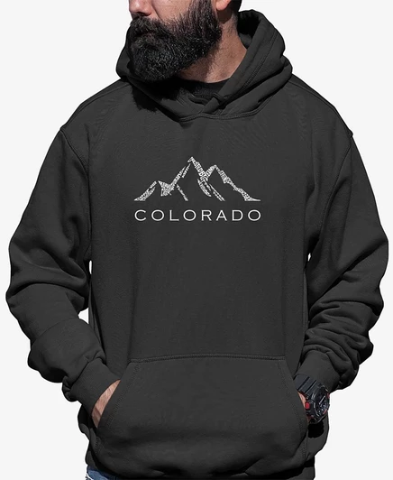 Мужское худи LA Pop Art Colorado Ski Towns с принтом, серое