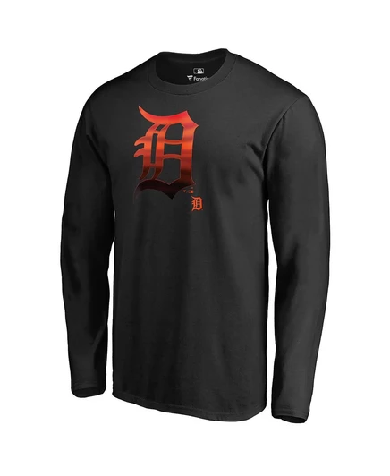 Мужская черная футболка с длинным рукавом Fanatics Men's Detroit Tigers Midnight Mascot black