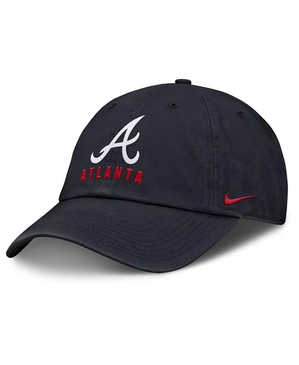 Женская кепка Nike Atlanta Braves Club регулируемая, темно-синяя
