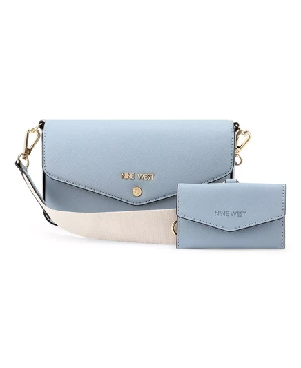 Сумка через плечо с клапаном Nine West Peaches и футляром для карточек bluestone