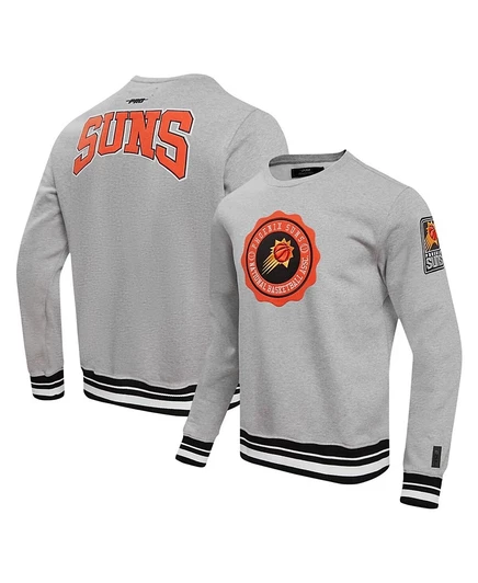Мужская толстовка Pro Standard Heather Gray с гербом Phoenix Suns, пуловер-толстовка серого цвета
