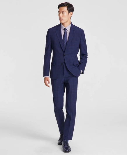 Мужской костюм Hugo Boss Modern-Fit, синяя клетка