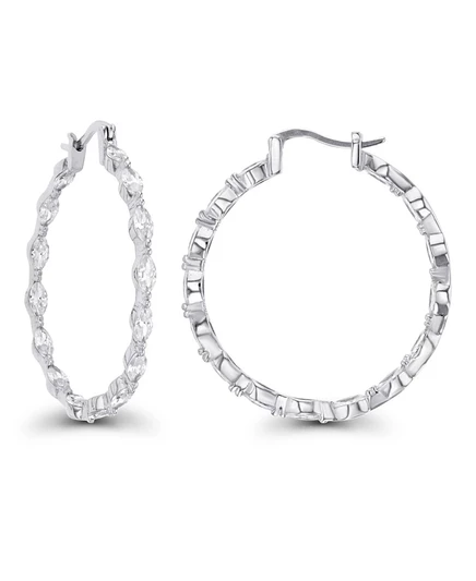 Серьги-кольца Macy's, фианиты-маркизы, белые