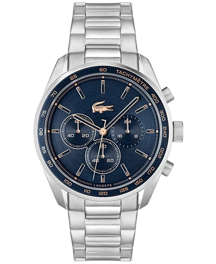 Мужские часы Lacoste Boston, стальные, 42 мм, серебристые