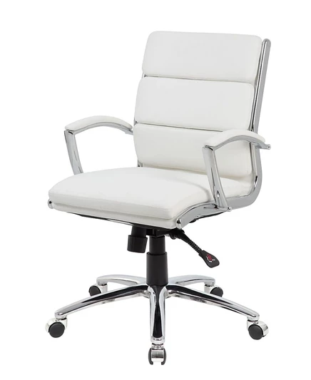Кресло руководителя Boss Office Products со средней спинкой белого цвета