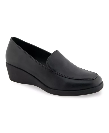  Женские мокасины на танкетке с острым носком black smooth faux leather-polyurethane