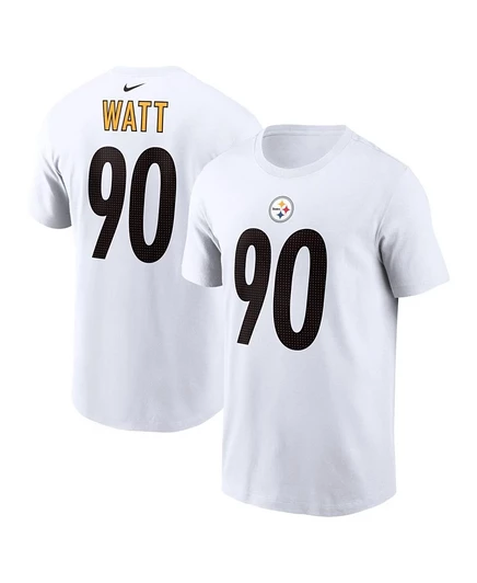 Мужская футболка Nike T.J. Watt White с именем и номером игрока Pittsburgh Steelers white