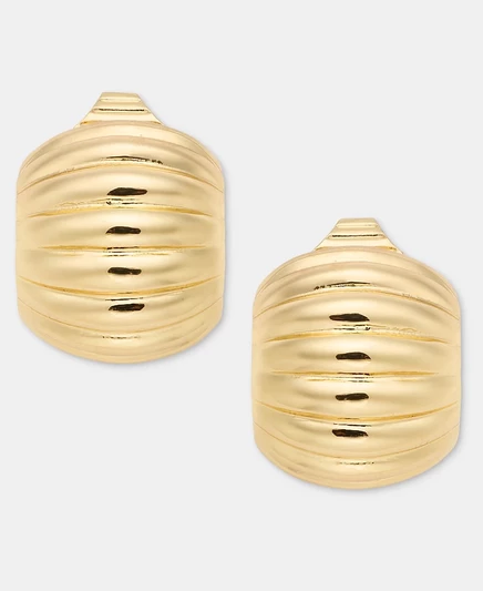 Серьги-кольца Anne Klein, клипсы, 0,7″, золотые