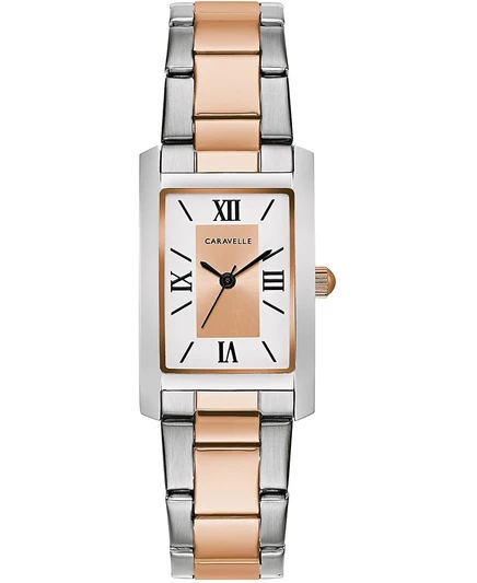 Женские часы Caravelle из стали 21×33 мм, двухцветные