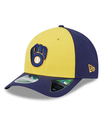 Мужская бейсболка New Era 9FORTY Milwaukee Brewers, золото/тёмно‑синяя