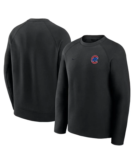 Мужская черная толстовка реглан из технологичного флиса Chicago Cubs Tech Fleece от Nike