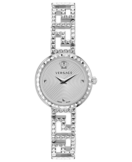 Женские часы-браслет из нержавеющей стали Versace Greca Goddess Silver, серебро 28 мм
