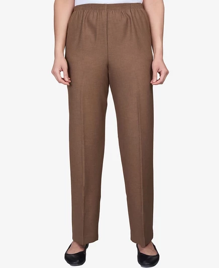 Женские брюки Alfred Dunner Petite, коричневые