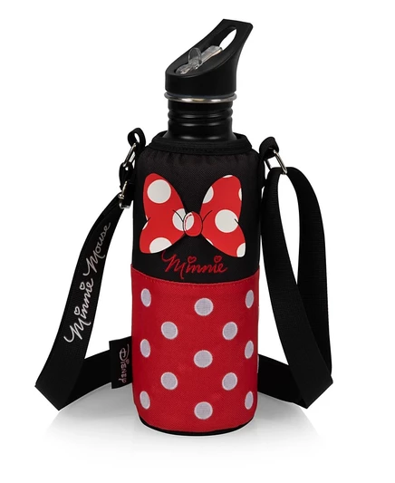 Сумка-холодильник Oniva Minnie Mouse с бутылкой 710 мл, черная