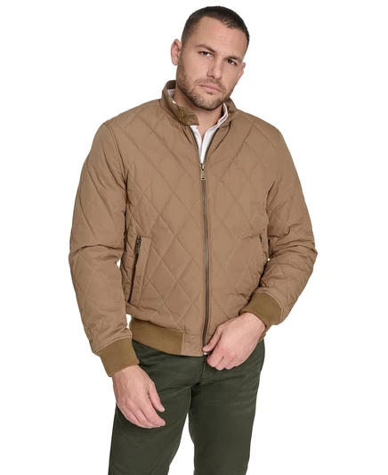 Мужская стеганая бомбер-куртка Dockers, коричневая