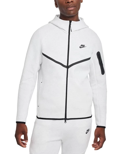 Мужское худи Nike Tech Fleece на молнии, белое