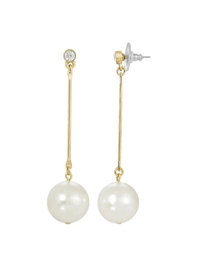 Серьги-подвески 2028 Gold-Tone с имитацией жемчуга, белые