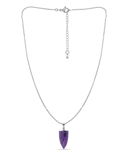 Посеребренное ожерелье Macy's с подвеской из нескольких подлинных камней amethyst