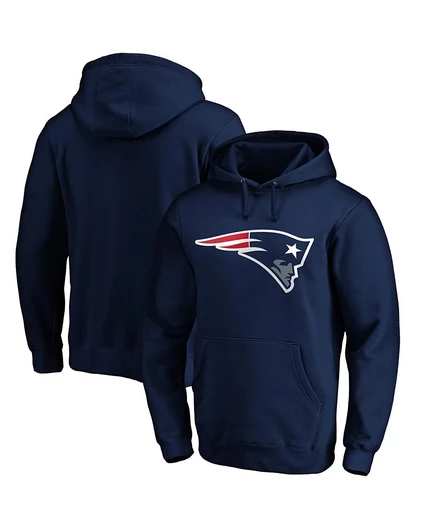 Мужская приталенная толстовка-пуловер с логотипом New England Patriots Primary от Navy. blue