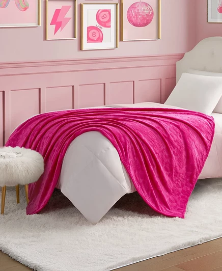 Плед Juicy Couture 127×178 см, сердца, ярко-розовый