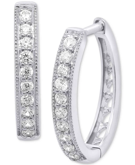 Серьги-кольца Forever Grown Diamonds 0,5 карат, серебристые